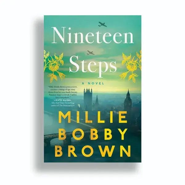 Book cover of "Nineteen Steps" by Millie Bobby Brown.