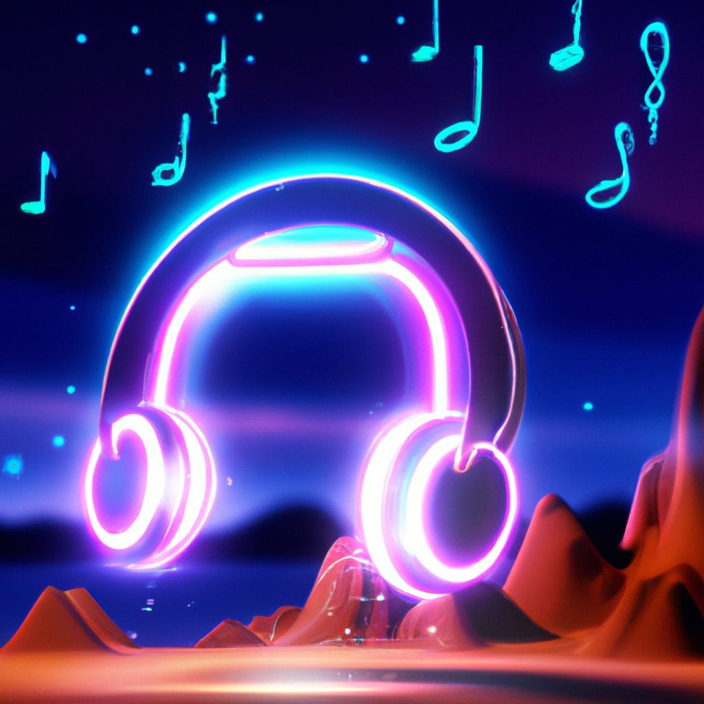 Last.fm vs Spotify Wrapped: Embrace Music Discovery All Year Round 8 neon musical notes headphones landscape