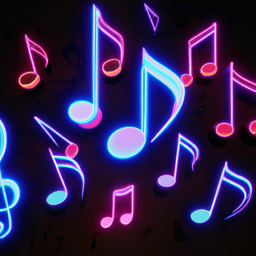 Last.fm vs Spotify Wrapped: Embrace Music Discovery All Year Round 5 neon musical notes headphones landscape