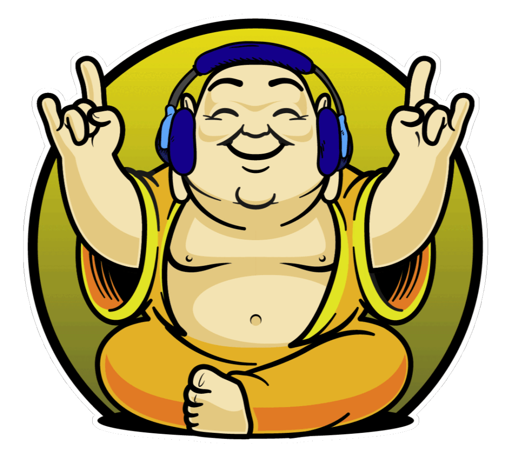 Laivy to Headline First Long Island Show at Buddha Jams Barefoot Concert Series 10 Official logo of Buddha Jams Yoga Center which shows a cartoon drawing of a buddha sitting cross-legged and clearing his mind while listening to music through headphones.