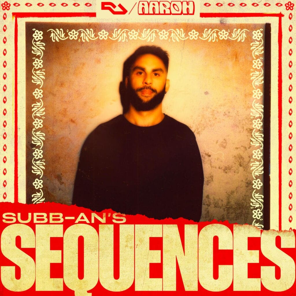 Splice Collaborates With Creators Subb-an, Nayana Iz, Tev'N, and Tsunaina to Flip Aaroh's South Asian Sample Packs 10 Official artwork for Subb-an's "Aaroh Flipped" collection which sees an image of himself bordered by red and yellow colours.