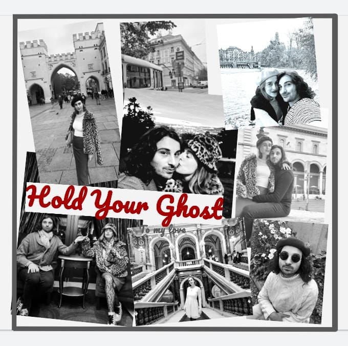 Official single cover artwork for "Hold Your Ghost" which sees a bunch of black-and-white photos showing Tariq Abou-Bakr and Jeanee Crane-Mauzy relationship from the past year.