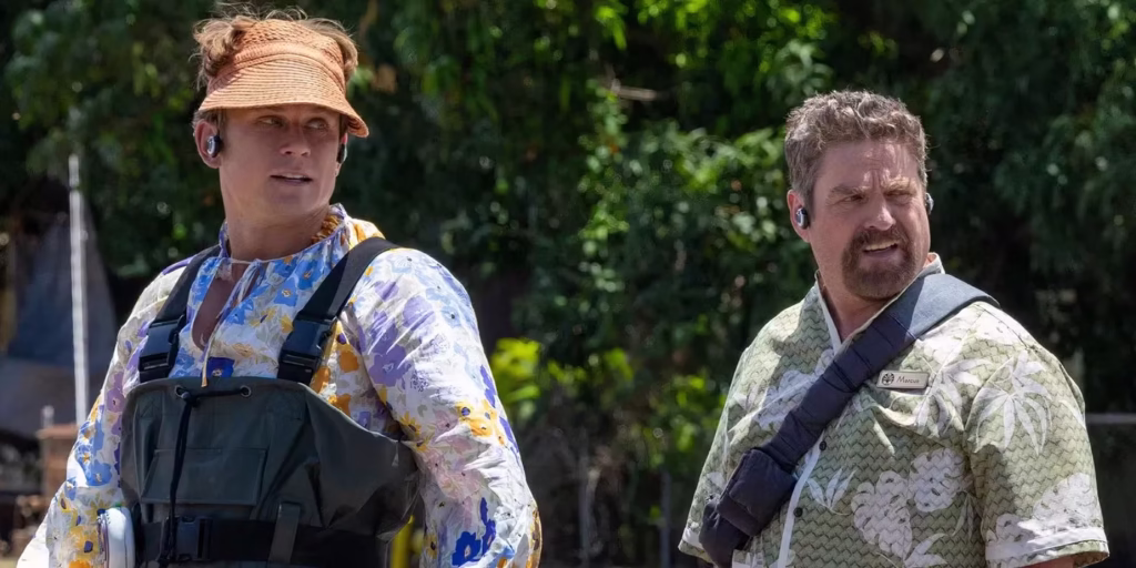 Film Review: Disney’s Lilo & Stitch (2025) Is a Nostalgic Journey That Will Make You Laugh, Cry, and Believe in ‘Ohana All Over Again 71 The human versions of Pleakley and Jumba wearing flower-print shirts.