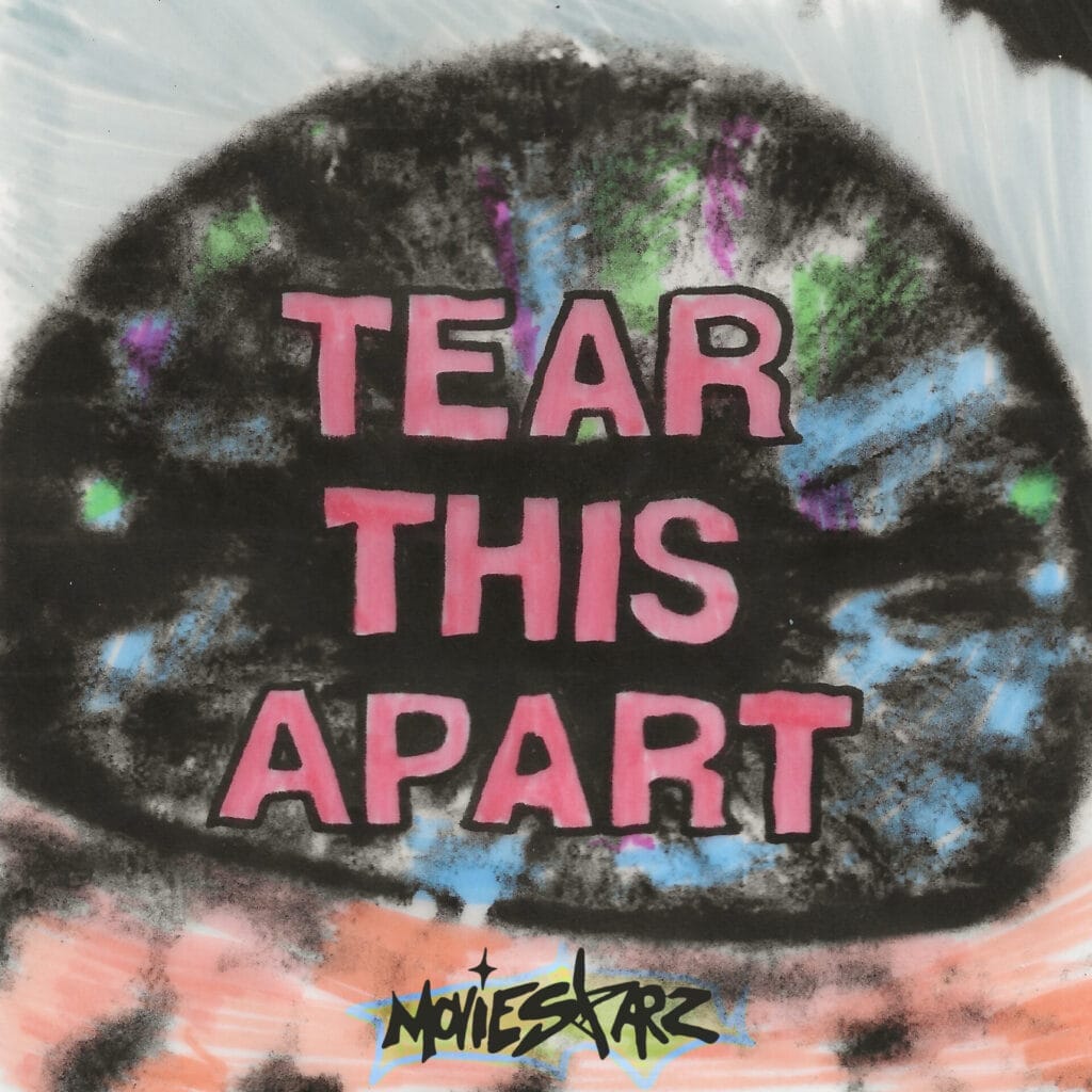 Official single cover artwork for "Tear This Apart" which shows a drawing of what looks like an eye in an abstract way, with the title in the middle.